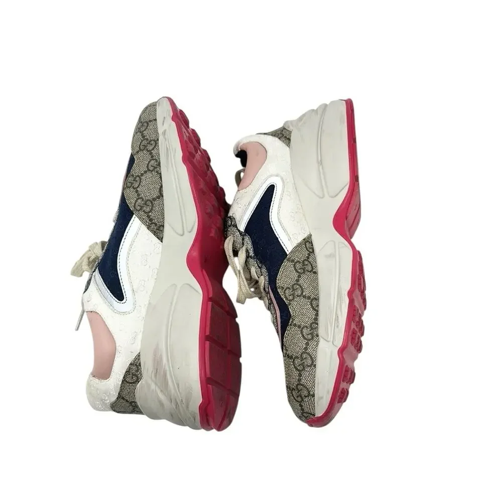 Gucci Rhyton GG Canvas Multi Monogram Low Top Sneakers Runners Size 38.5